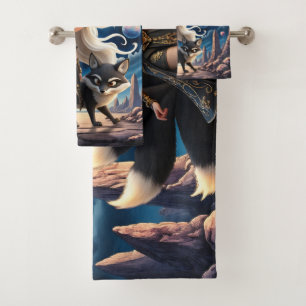 Celestial Kitsune – Guardian of the Four Tails. Bath Towel Set