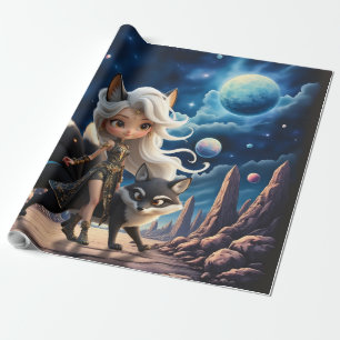 Celestial Kitsune – Guardian of the Four Tails. Wrapping Paper