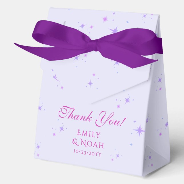 Celestial Lavender Pink Sun Moon Astronomy Wedding Favour Box (Front)