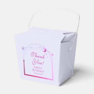 Celestial Lavender Pink Sun Moon Stars Wedding Favour Box