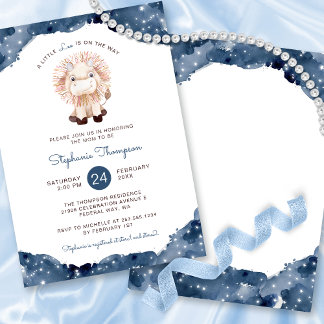 Celestial Leo Astrology Sign Baby Shower Invitation