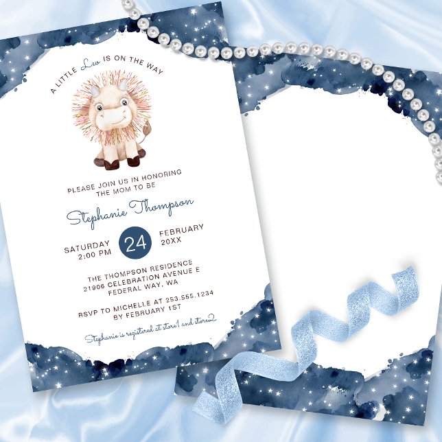 Celestial Leo Astrology Sign Baby Shower Invitation (Celestial Leo Astrology Sign Baby Shower Invitation)