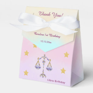 Celestial Libra Watercolor   1st Birthday Favour Box