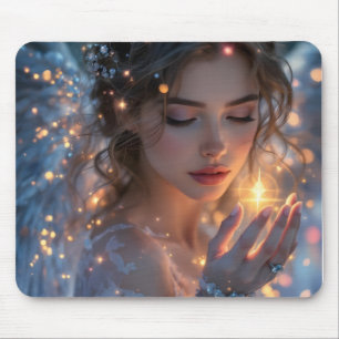 Celestial Lightbearer – Angel Holding the Star of  Mouse Pad