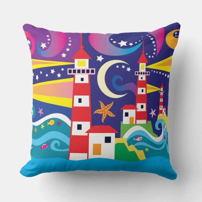 Celestial Lighthouses Cushion (Front)
