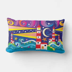 Celestial Lighthouses Lumbar Cushion