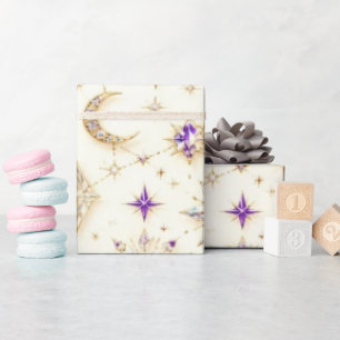 Celestial Lilac Amethyst Christmas Wrapping Paper