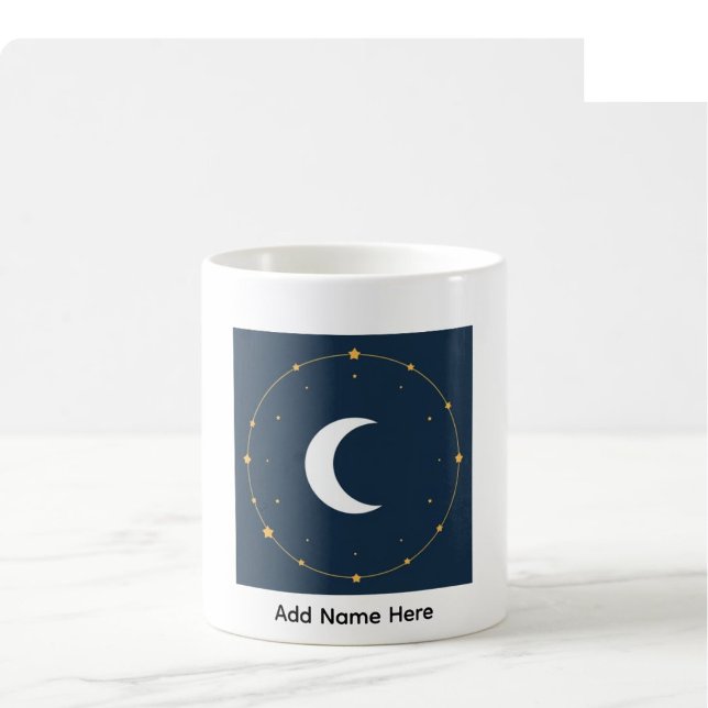 Celestial Line Art Custom Name Mug - Indigo & Gold (Creator Uploaded)