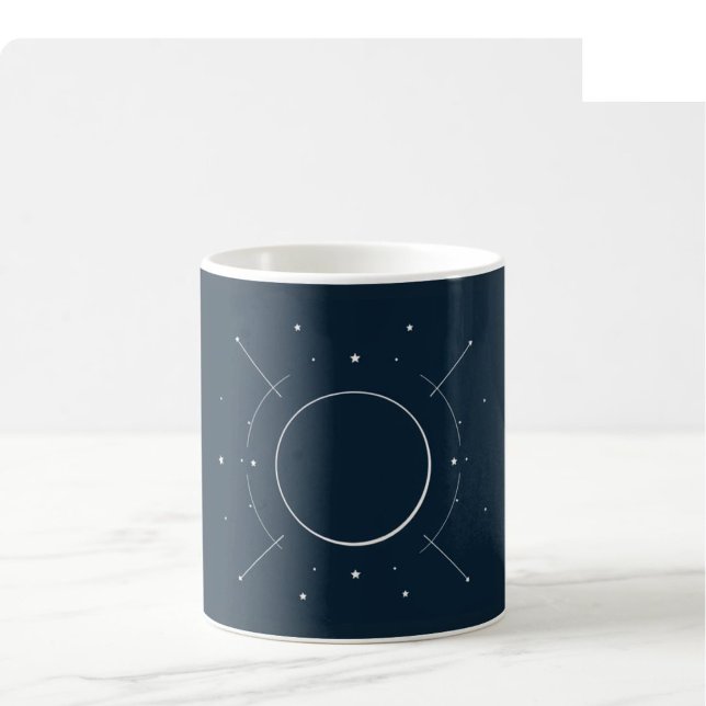 Celestial Line Art Mug - Navy & Silver (Full Wrap) (Creator Uploaded)
