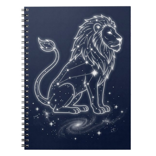 Celestial lion Constellation Starlit Night Sky Lio Notebook (Front)
