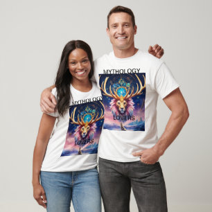 Celestial Lion Stag: Mythic Fusion T-Shirt