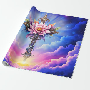 Celestial Lotus Cross  Wrapping Paper
