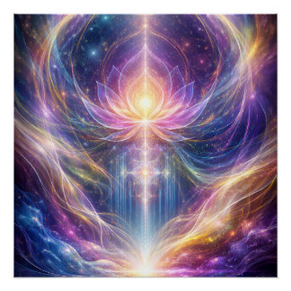 Celestial Lotus Energy – New Age Abstract Spiritua Poster