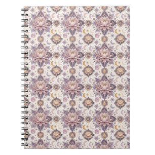 Celestial Lotus Mandala Spiritual Design Pattern Notebook