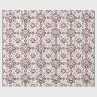 Celestial Lotus Mandala Spiritual Design Pattern Wrapping Paper