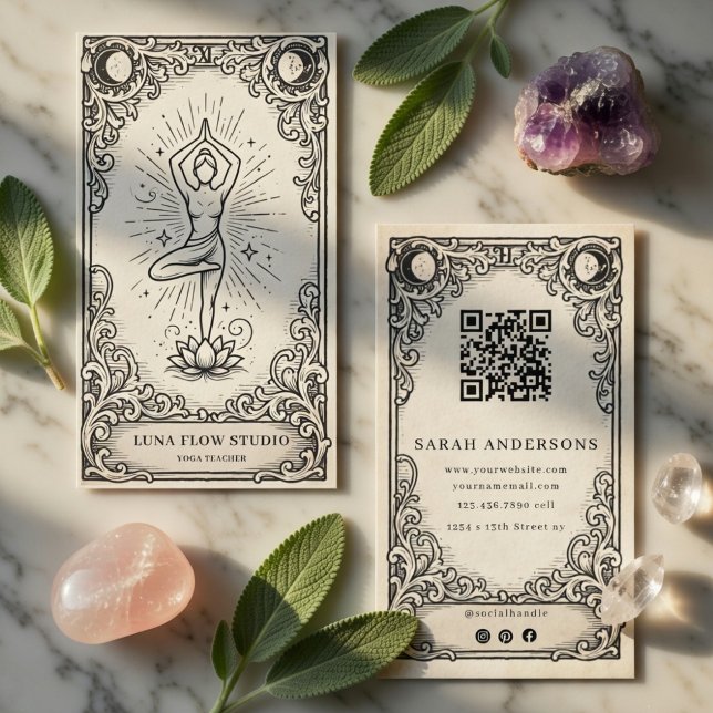 Celestial Lotus Yoga Instructor  Business Card (Creator Uploaded)
