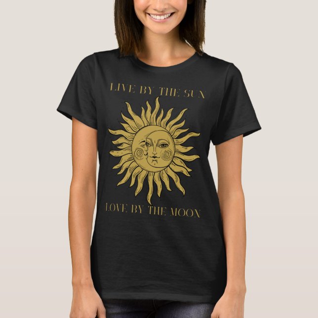 "Celestial Love, Embrace the Sun and Moon" T-Shirt (Front)