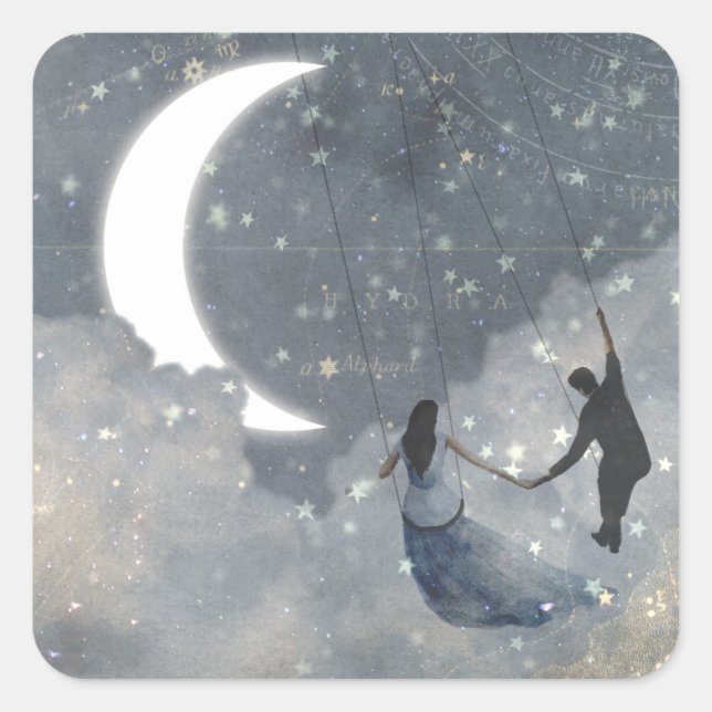 Celestial Love Square Sticker (Front)