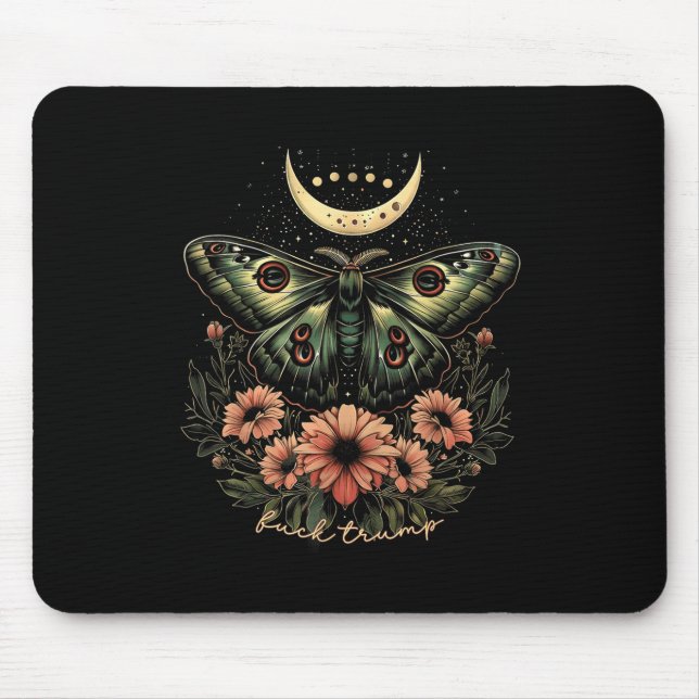 Celestial Luna Moth Subtle Anti Trump  Mouse Pad (Front)