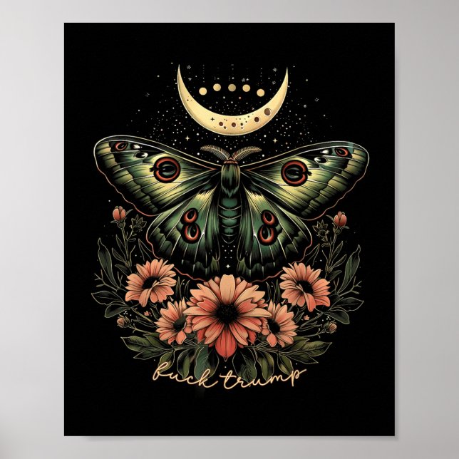 Celestial Luna Moth Subtle Anti Trump  Poster (Front)