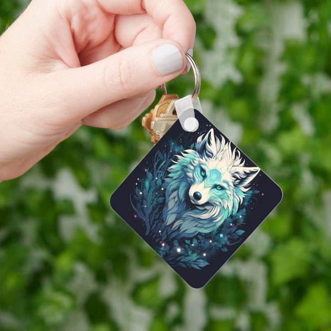Celestial Lunar Wild Wolf Key Ring (Hand)