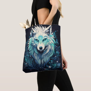 Celestial Lunar Wild Wolf Tote Bag