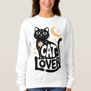 Celestial Magic Black Cat Lover Design Sweatshirt