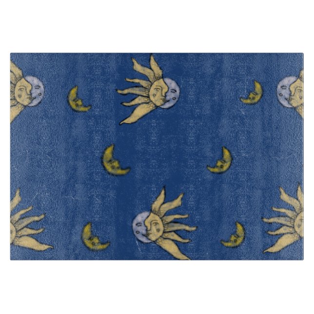Celestial Magic Blue Whimsigoth Sky Cutting Board (Front)