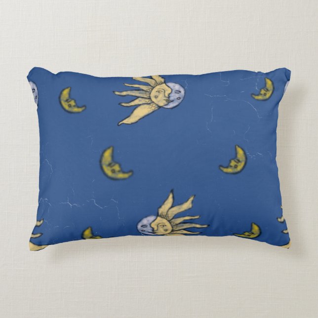 Celestial Magic Blue Whimsigoth Sky Decorative Cushion (Front)