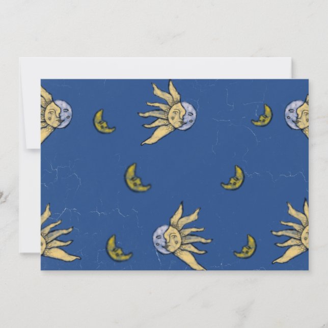 Celestial Magic Blue Whimsigoth Sky Invitation (Front)