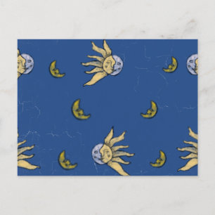 Celestial Magic Blue Whimsigoth Sky Postcard