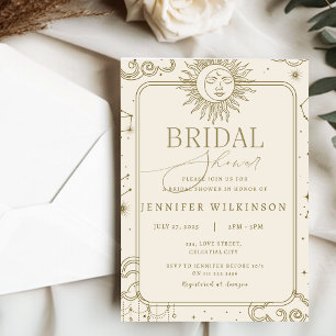 Celestial Magical Mystical Moon Star Bridal Shower Invitation
