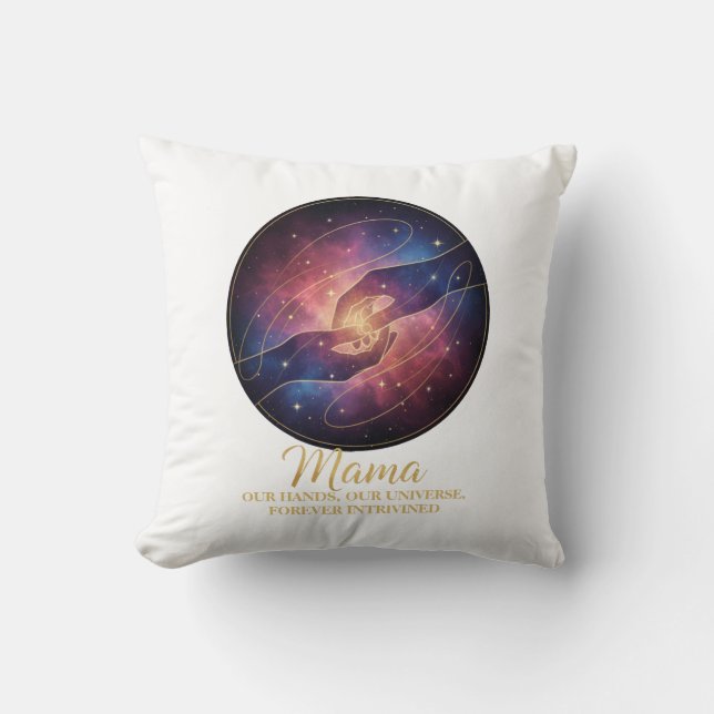 Celestial Mama Hands Galaxy Universe Cushion (Front)