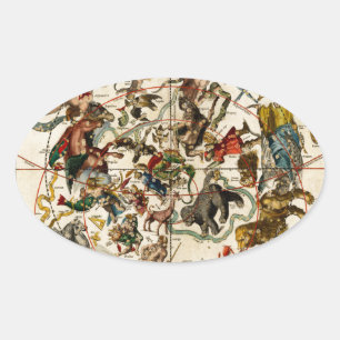 Celestial map.jpg oval sticker