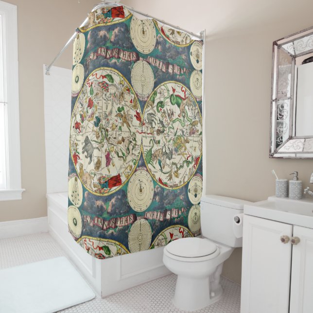 CELESTIAL MAP shower Curtain (In Situ)