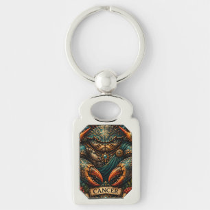 Celestial Masculine Zodiac Cancer design Key Ring