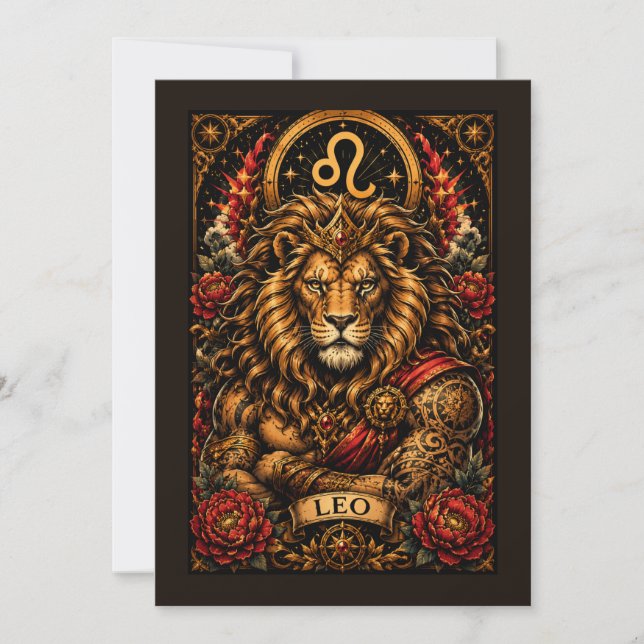  Celestial Masculine Zodiac Leo design Card (Front)