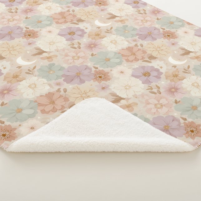 Celestial Meadow Floral  Sherpa Blanket (3/4)