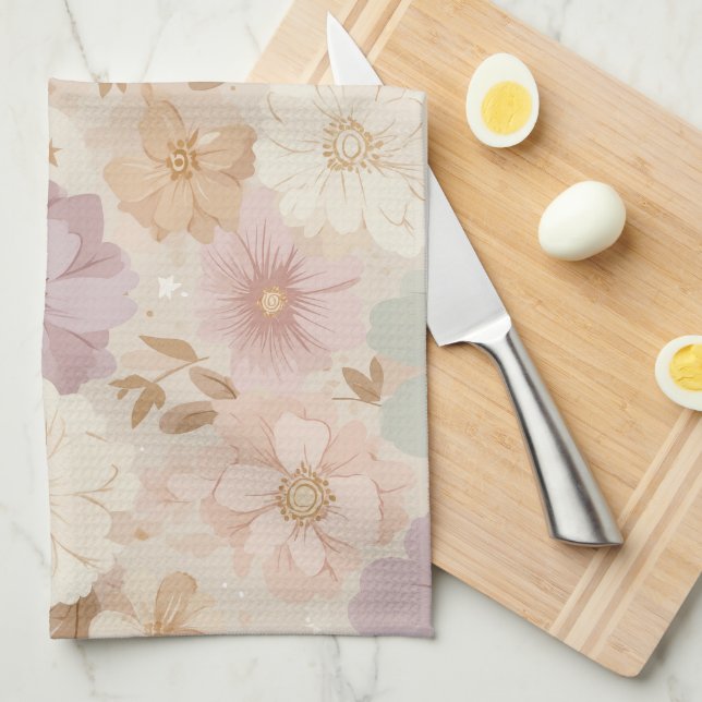 Celestial Meadow Floral  Tea Towel (Quarter Fold)