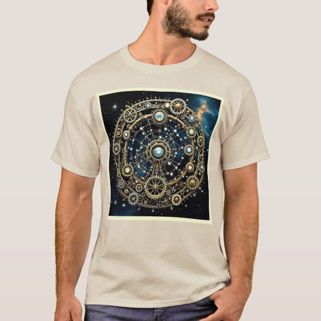 Celestial Mechanism Cosmic Art T-Shirt (Front)