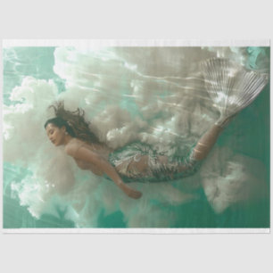 Celestial Mermaid floating in the Ocean Decoupage Tissue Paper