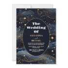 Celestial Midnight Blue Stars Moon Wedding