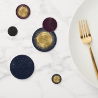 celestial midnight gold moon save the date