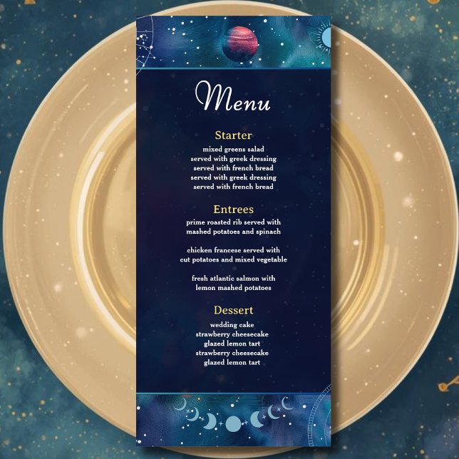 celestial midnight moon wedding menu (Creator Uploaded)