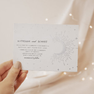 Celestial Midnight Silver Stars Wedding