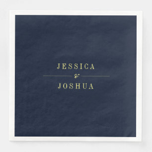 Celestial Midnight Sky Navy Blue Wedding Napkin