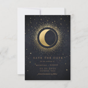 celestial midnight stars Photo Save The Date Invitation