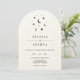 Celestial Minimalist Star Moon Simple Elegant Invitation