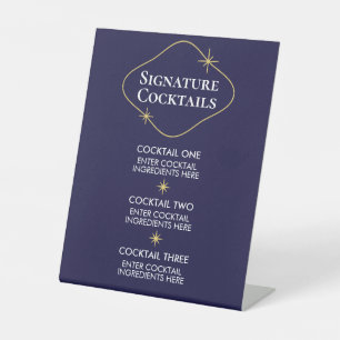 Celestial Minimalist Wedding Cocktails Sign