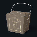 Celestial Mocha Gold Sun Moon Stars 30th Birthday Favour Box<br><div class="desc">Celestial Mocha Gold Sun Moon Astronomy 30th Birthday Favour Boxes features an elegant gold sun, moon and stars with a golden frame on a deep mocha background. Inside is your custom thirtieth birthday favour box information. Personalise by editing the text in the text boxes. Designed for you by Evco Studio...</div>
